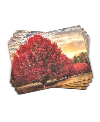 Pimpernel - Crimson Trees Placemats, Set of 4