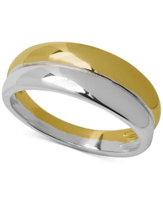 Giani Bernini - Polished Double Row Two-Tone Band in Sterling Silver & 18k Gold-Plate