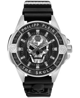 Philipp Plein - Men's The Skull Black Silicone Strap Watch 44mm