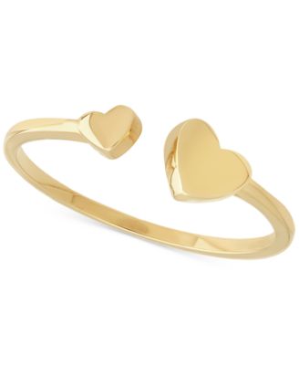 Macy's - Polished Double Heart Cuff Ring in 10k Gold