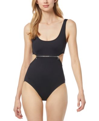 Michael Kors - Women's Zip-Trim Cutout One-Piece Swimsuit