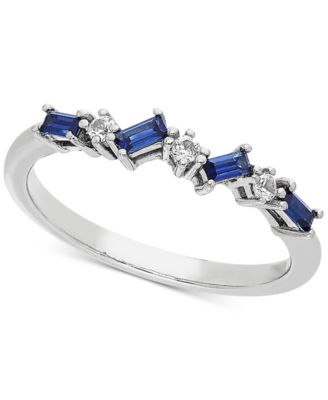 Macy's - Lab-Created Emerald (3/8 ct. t.w.) & White Sapphire Accent Ring in 14k Gold-Plated Sterling Silver (Also Available in Amethyst, Blue Topaz, Sapphire & Ruby)