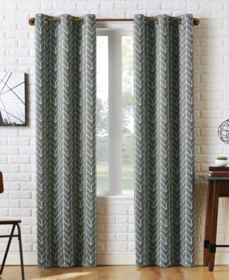 Sun Zero - Kenwood Chevron Blackout Grommet Curtain Panel Collection