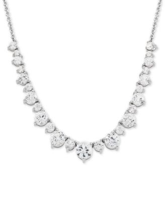 Arabella - Cubic Zirconia 16" Collar Necklace in Sterling Silver