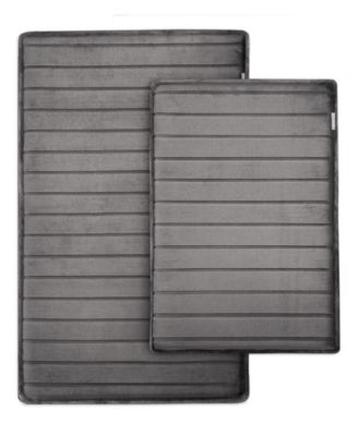 Microdry - MICRODRY&reg; Charcoal-Infused 2-Piece Set Memory Foam Bath Mat with GripTex&reg; Base
