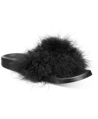INC International Concepts - Women's Marabou Pool Slides