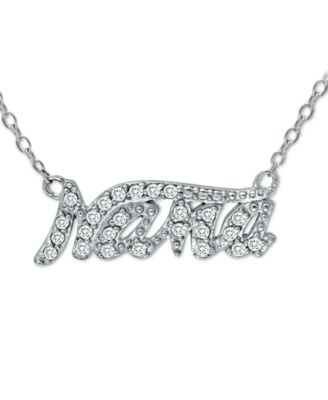 Giani Bernini - Cubic Zirconia "Nana" Pendant Necklace in Sterling Silver, 16" + 2" extender