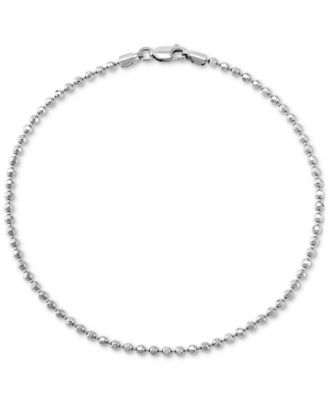 Giani Bernini - Beaded Link Ankle Bracelet in Sterling Silver