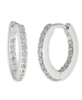 Lauren Ralph Lauren - Sterling Silver and Cubic Zirconia Huggie Hoop Earring