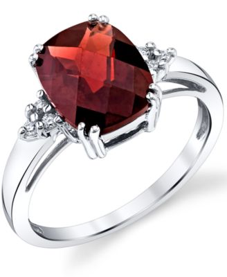Macy's - Rhodolite Garnet (3-1/2 ct. t.w.) & Diamond (1/20 ct. t.w.) Ring in Sterling Silver