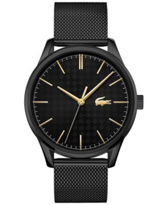 Lacoste - Men's Vienna Black Stainless Steel Mesh Bracelet Watch 42mm