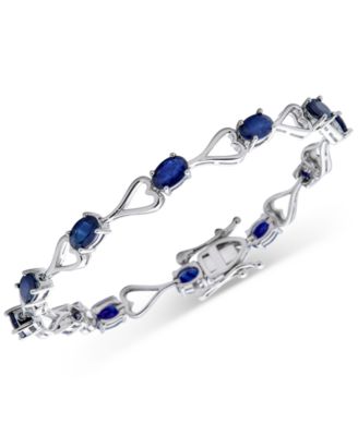 Macy's - Emerald Heart Link Bracelet (6 ct. t.w.) in Sterling Silver (Also in Ruby, Sapphire & Tanzanite)