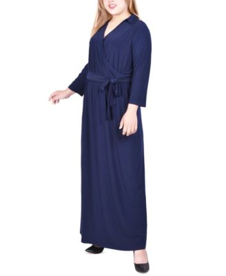 NY Collection - Plus Size Faux-Wrap Maxi Dress