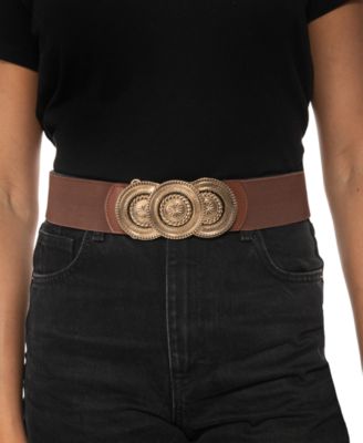 INC International Concepts - Enamel Round-Buckle Stretch Belt