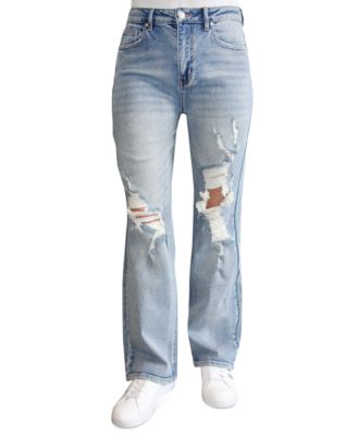 Almost Famous - Juniors' Distressed Wide-Leg Jeans