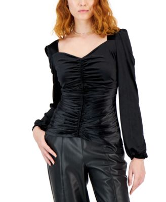 INC International Concepts - Women's Sweetheart-Neck Ruched Velvet Top