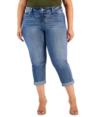 Celebrity Pink - Trendy Plus Size Cuffed Girlfriend Jeans