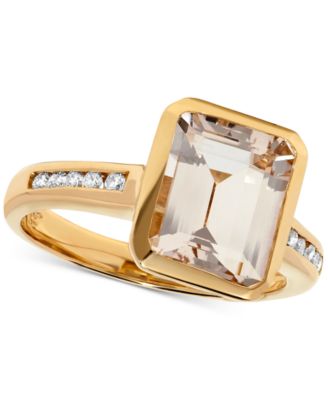 Macy's - Morganite (3 ct. t.w.) & Diamond (1/8 ct. t.w.) Ring in 14k Gold