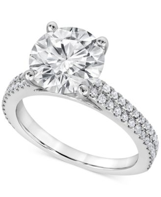 Badgley Mischka - Certified Lab Grown Diamond & Pav&eacute; Engagement Ring (3-7/8 ct. t.w.) in 14k White Gold