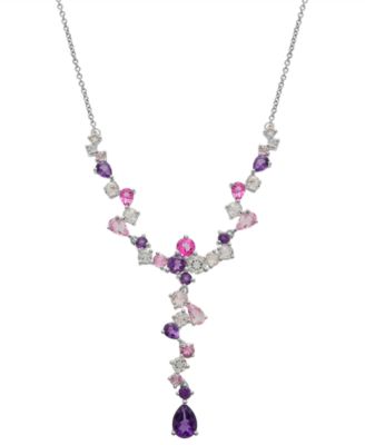 Macy's - Multi-Gemstone 17" Lariat Necklace (5-5/8 ct. t.w.) in Sterling Silver